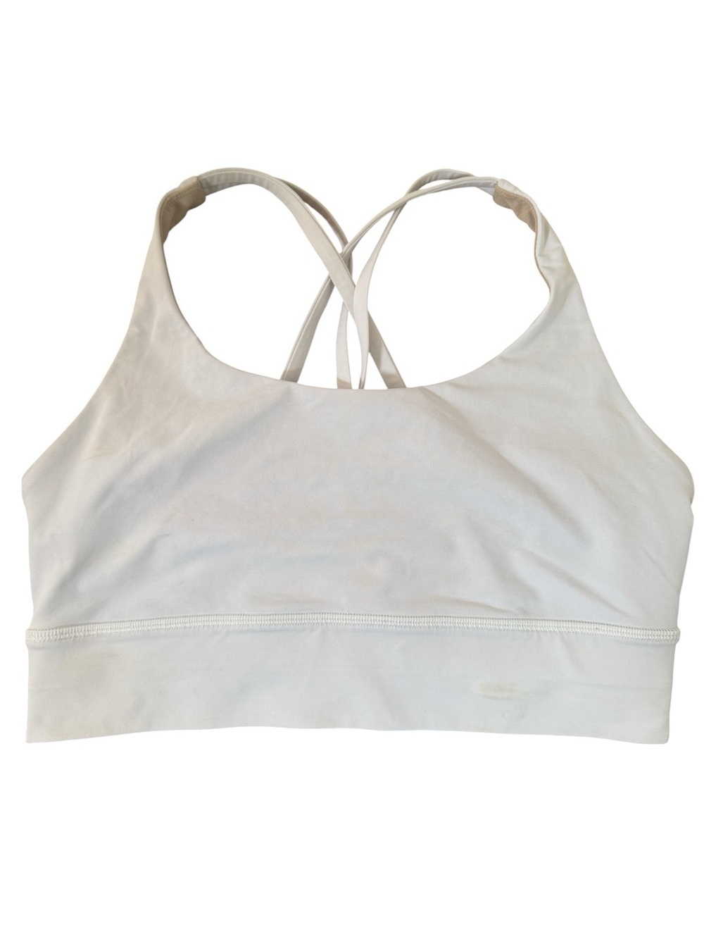 lululemon athletica White energy Cross-Back Sports Bra size 8 Athletic